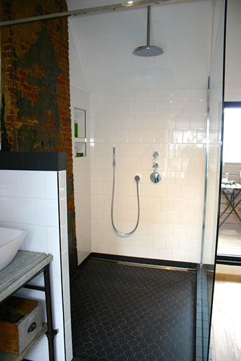 Retro industriële badkamer Antwerpen